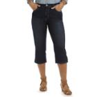 Women's Lee Relaxed Fit Denim Capris, Size: 10 Avg/reg, Dark Blue