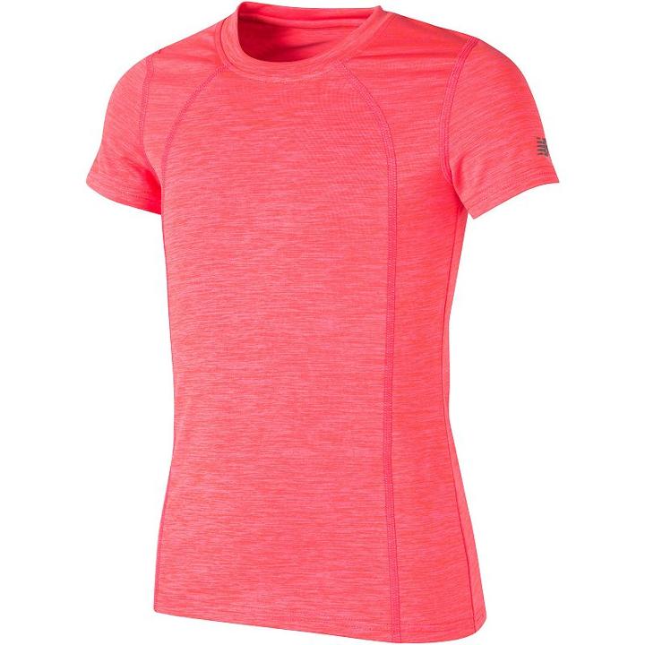Girls 7-16 New Balance Short Sleeve Cross-dyed Performance Tee, Girl's, Size: Medium, Brt Pink