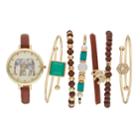 Women's Elephant Watch & Bracelet Set, Size: Medium, Brown