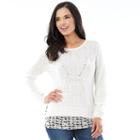 Women's Ab Studio Ribbed Mock-layer Sweater, Size: Medium, Ovrfl Oth