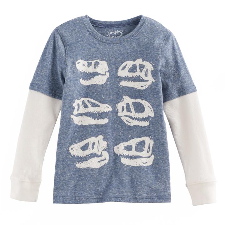 Boys 4-10 Jumping Beans&reg; Thermal Heathered Tee, Size: 6, Dark Blue