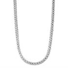 Men's Sterling Silver Wheat Chain Necklace - 24 In, Size: 24, Grey