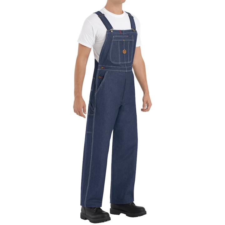 Men's Classic-fit Denim Bib Overalls, Size: 38x34, Blue