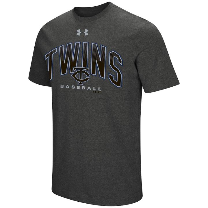 Men's Under Armour Minnesota Twins Reflective Arch Tee, Size: Medium, Dark Grey
