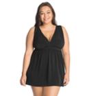 Women's Great Lengths D-cup Goddess Swimdress, Size: 16, Black