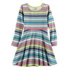 Girls 4-10 Jumping Beans&reg; Long-sleeved Print Skater Dress, Size: 4, Med Grey