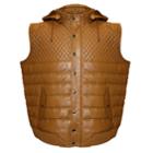 Big & Tall Franchise Club Geo Quilted Hooded Lambskin Leather Vest, Men's, Size: 6xl, Red/coppr (rust/coppr)