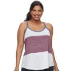 Plus Size Juniors' Plus So&reg; Varsity Striped Racerback Tank, Teens, Size: 3xl, White