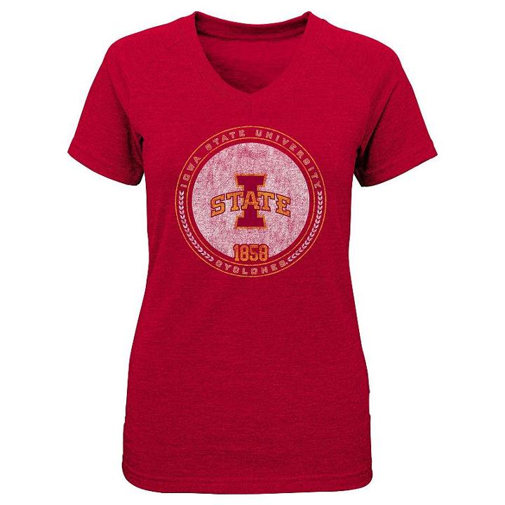 Girls 7-16 Iowa State Cyclones Team Medallion Tee, Size: L(14), Multicolor