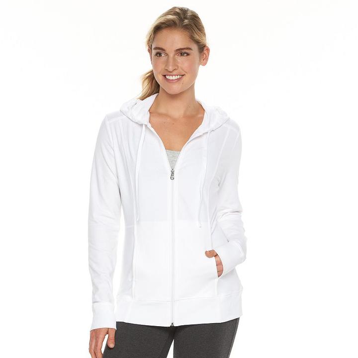 Women's Tek Gear&reg; Dry Tek Long Sleeve Hoodie, Size: Small, White