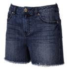 Women's Jennifer Lopez Frayed Jean Shorts, Size: 6, Dark Blue