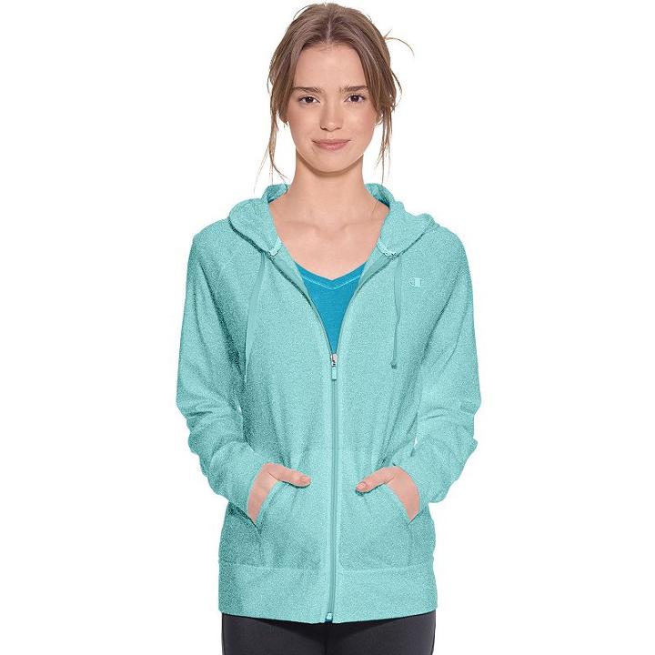 Women's Champion Hooded Jacket, Size: Xl, Light Blue