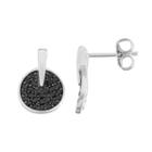 Sterling Silver Black Spinel Door Knocker Earrings, Women's