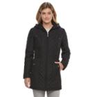 Women's Weathercast Hooded Quilted Walker Jacket, Size: Small, Black