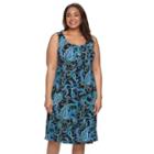 Plus Size Croft & Barrow&reg; Henley Tank Dress, Women's, Size: 2xl, Black