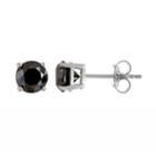 Sterling Silver 2 Carat T.w. Black Diamond Stud Earrings, Women's