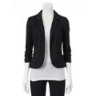 Juniors' Candie's&reg; Ruched Lace Knit Blazer, Girl's, Size: Medium, Black