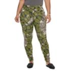 Plus Size Utopia By Hue Floral Palm Print Denim Leggings, Women's, Size: 2xl, Green