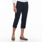 Women's Croft & Barrow&reg; Polished Pull-on Capris, Size: 6, Blue (navy)
