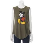 Disney's Mickey Mouse Juniors' Crochet Back Graphic Tank, Girl's, Size: Xl, Green