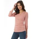 Juniors' Iz Byer California Cutout-shoulder Ruched Top, Teens, Size: Medium, Light Pink