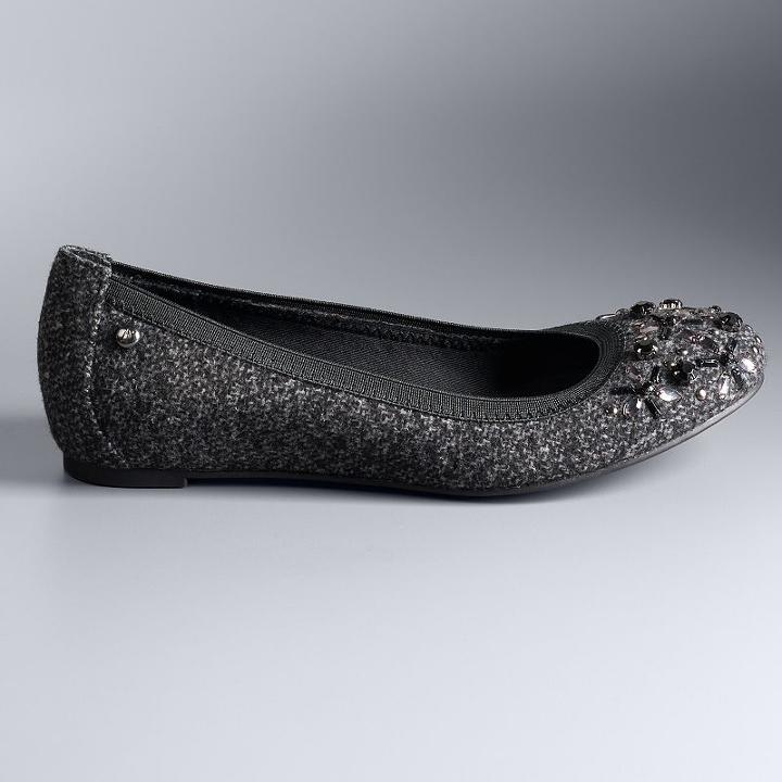 Simply Vera Vera Wang Belfast Women's Ballet Flats, Size: 10, Grey