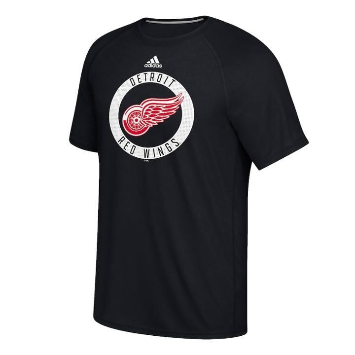 Men's Adidas Detroit Red Wings Practice Tee, Size: Large, Black