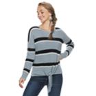 Juniors' Pink Republic Tie-front Sweater, Teens, Size: Xl, Turquoise/blue (turq/aqua)