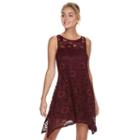 Women's Bethany Paisley Lace Shift Dress, Size: Large, Dark Red