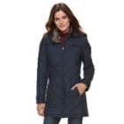 Women's Weathercast Quilted Faux-fur Lined Jacket, Size: Xl, Dark Blue