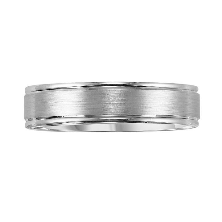Cherish Always 10k White Gold Satin Finish Wedding Band - Men, Size: 9