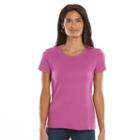 Petite Croft & Barrow&reg; Classic Crewneck Tee, Women's, Size: Xs Petite, Dark Pink