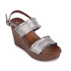 Wanted Brussels Women's Wedge Sandals, Size: 6, Silver