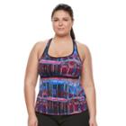 Plus Size Nike Electrify Racerback Tankini Top, Women's, Size: 1xl, Pink Other