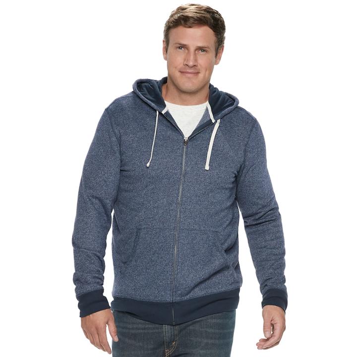 Big & Tall Sonoma Goods For Life&trade; Modern-fit Supersoft Fleece Hoodie, Men's, Size: L Tall, Dark Blue