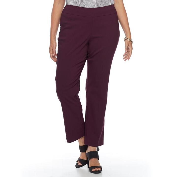 Plus Size Dana Buchman Slimming Pull-on Pants, Women's, Size: 2 - Regular, Light Red