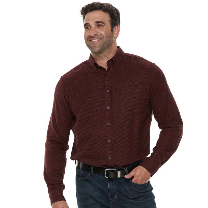 Big & Tall Croft & Barrow&reg; Regular-fit Flannel Woven Button-down Shirt, Men's, Size: 3xb, Dark Red
