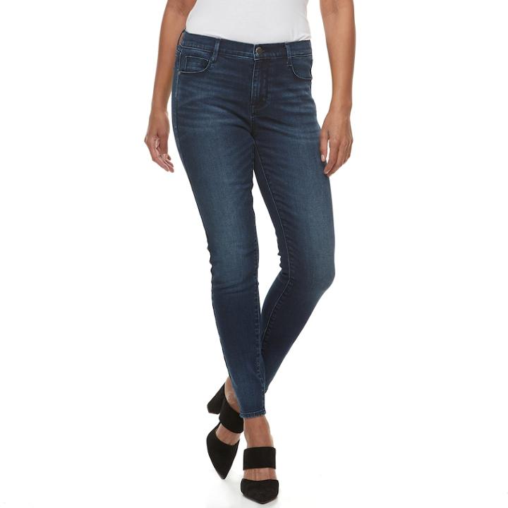 Women's Apt. 9&reg; High-waisted Skinny Jeans, Size: 14, Black