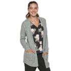Juniors' Candie's&reg; Pointelle Cardigan, Teens, Size: Xs, Grey