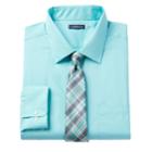 Men's Croft & Barrow&reg; Classic-fit Striped Dress Shirt And Patterned Tie, Size: M-32/33, Turquoise/blue (turq/aqua)