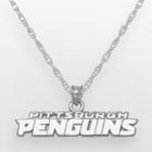 Logoart Pittsburgh Penguins Sterling Silver Logo Pendant, Women's, Size: 18, Grey