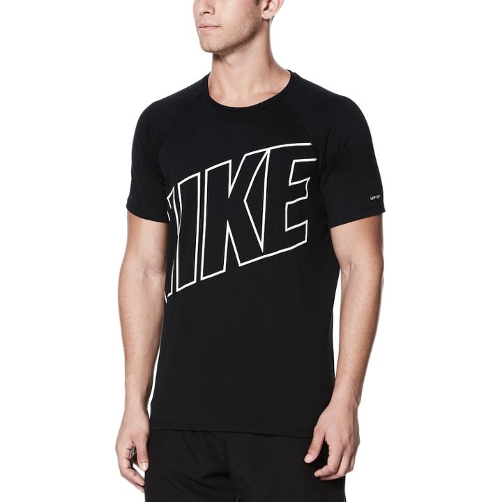 Men's Nike Hydroguard Swim Tee, Size: Small, Black