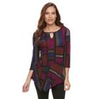 Petite Dana Buchman Keyhole Asymmetrical Top, Women's, Size: M Petite, Drk Purple