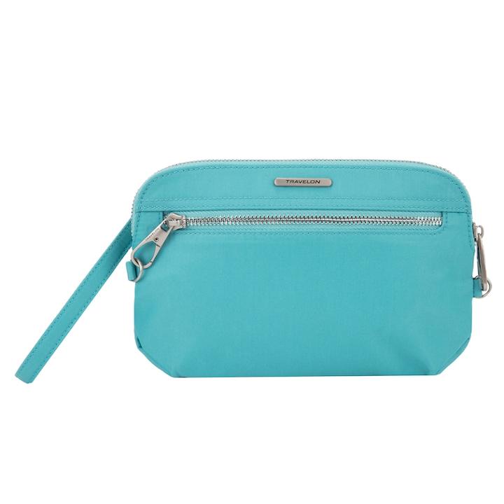 Travelon Anti-theft Tailored Convertible Clutch Crossbody Bag, Women's, Turquoise/blue (turq/aqua)