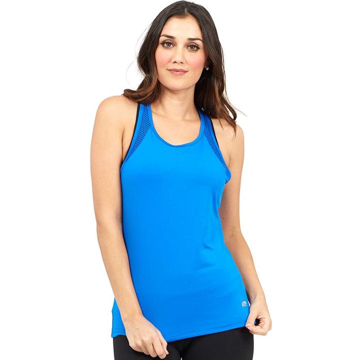 Women's Marika Track Reflective T-back Tank, Size: Medium, Dark Blue
