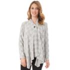 Women's Apt. 9&reg; Button Wrap Cardigan, Size: Xxl, Gray Checkers