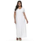 Plus Size Design 365 Crochet Maxi Dress, Women's, Size: 2xl, White