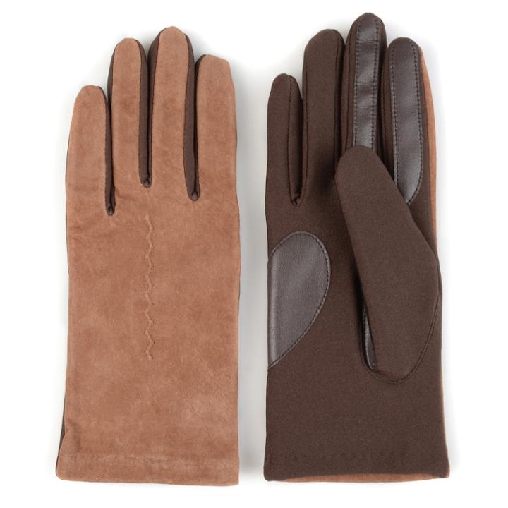 Women's Journee Collection Fleece-lined Suede Tech Gloves, Size: Medium, Brown