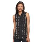 Women's Apt. 9&reg; Split-back Sleeveless Blouse, Size: Medium, Black