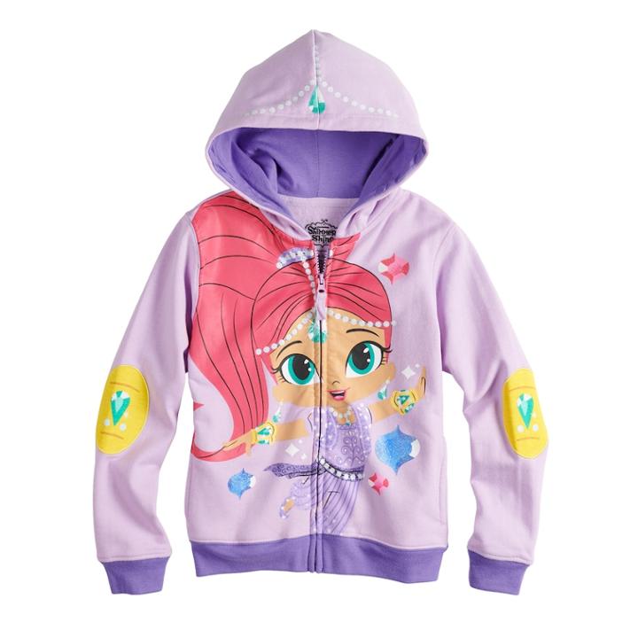 Girls 4-6x Shimmer & Shine Shimmer Graphic Hoodie, Size: 5-6, Purple
